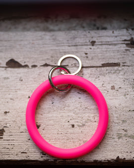 Silicone Key Ring - Neon Pink