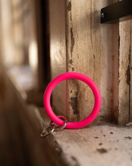 Silicone Key Ring - Neon Pink