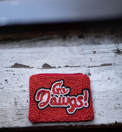 Beaded Football Coin Purse