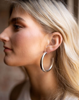 Think Big Hoop Earring -Silver