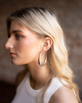 Think Big Hoop Earring -Silver