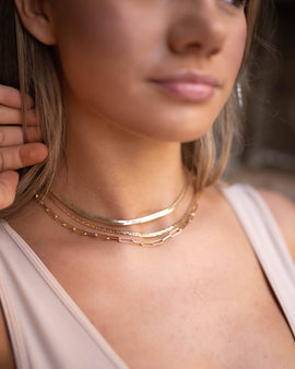 Layered 3 Piece Chain Necklace Gold