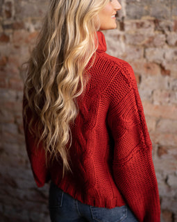 Cozy Chunky Sweater- Cranberry