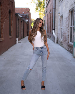 White Classic Ribbed Tank