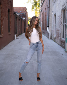 White Classic Ribbed Tank