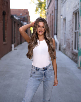 White Classic Ribbed Tank