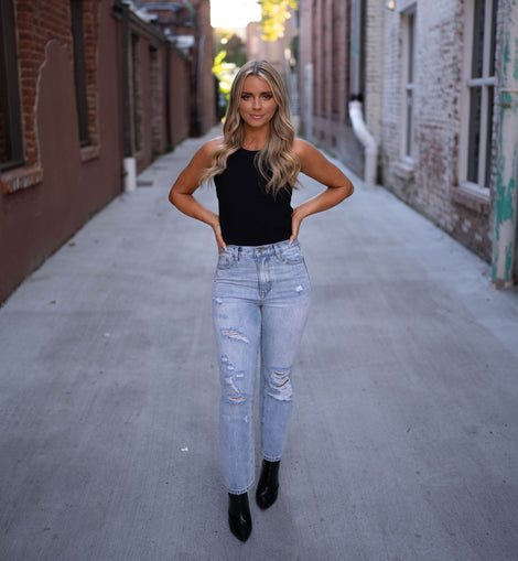 Black Classic Ribbed Tank